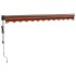 Toldo retráctil automático naranja y marrón 3,5x2,5