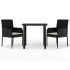 Set comedor de jardín 3 pzas con cojines ratán sintético