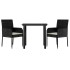 Set comedor de jardín 3 pzas con cojines ratán sintético