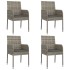 Set comedor jardín 5 pzas y cojines ratán sintético negro