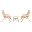 Juego de muebles de jardín 3 piezas madera maciza de abeto
