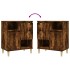 Aparadores 3 uds madera contrachapada roble ahumado 60x35x70