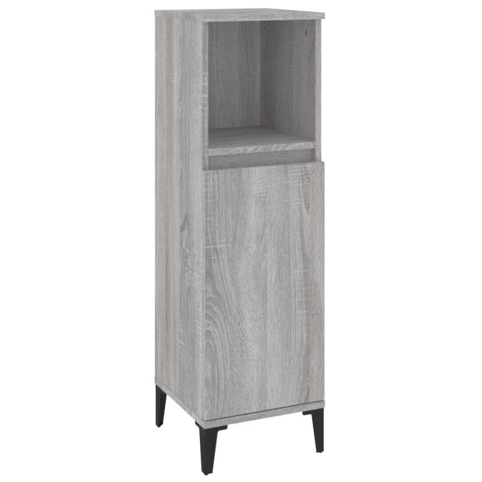 Set de muebles de baño 3 pzas madera contrachapada gris