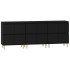Aparadores 3 uds madera contrachapada negro 60x35x70