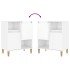 Aparadores 2 uds madera contrachapada blanco brillo 60x35x70