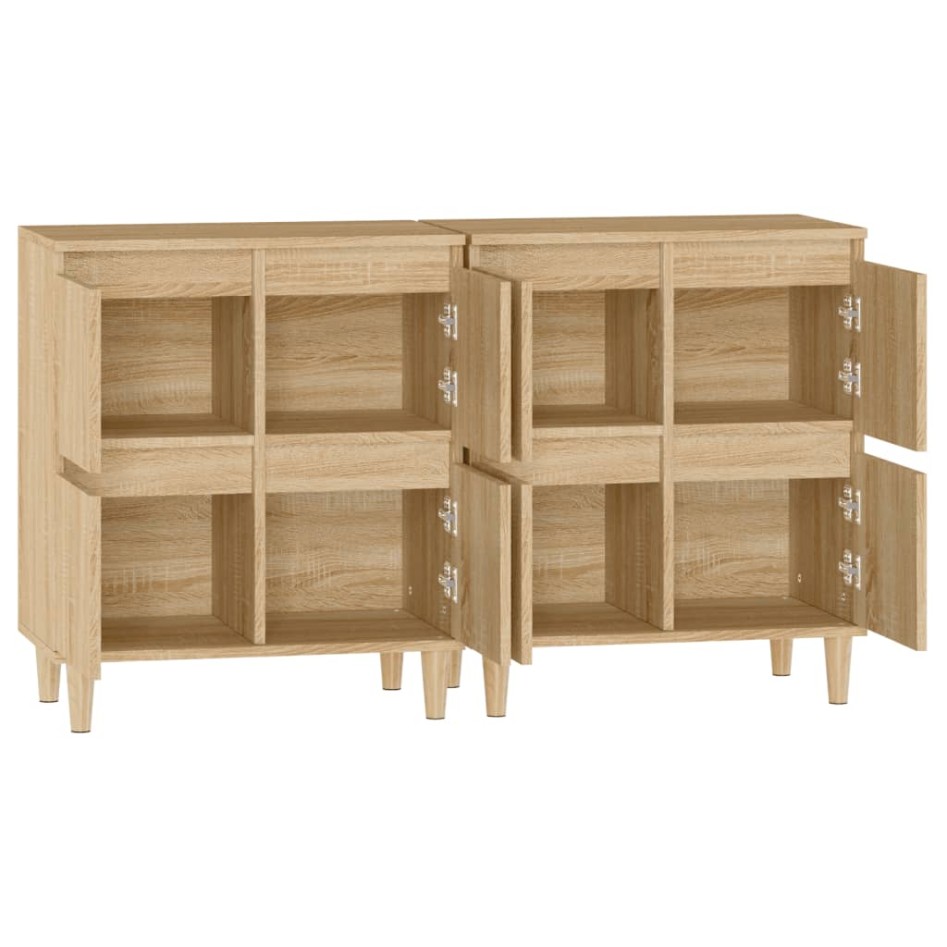 Aparadores 2 uds madera contrachapada roble Sonoma 60x35x70