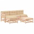 Juego de muebles de jardín 5 piezas y cojines madera
