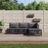 Juego muebles de jardín 4 pzas y cojines acero gris