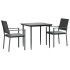 Juego comedor jardín 3 piezas y cojines ratán sintético y