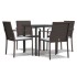 Juego comedor jardín 5 piezas y cojines ratán sintético y