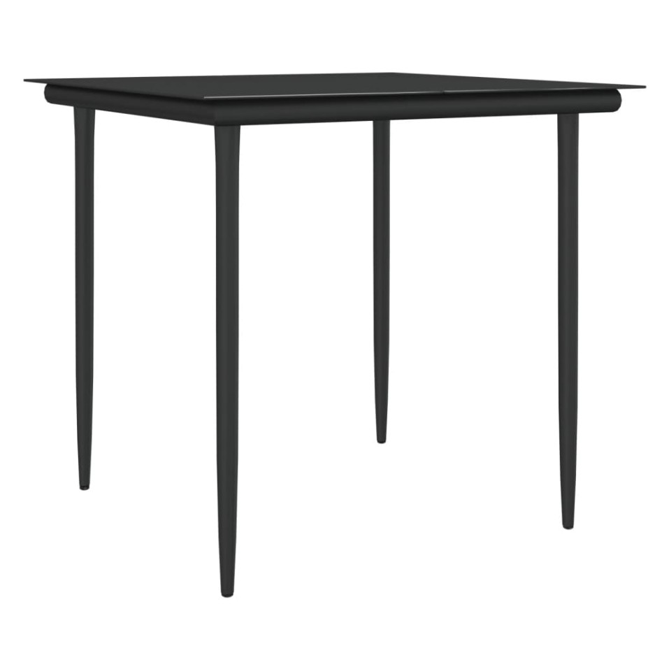 Juego comedor jardín 3 piezas y cojines ratán sintético y