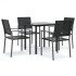Juego de comedor para jardín 5 piezas ratán sintético y