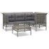 Set de muebles de jardín 5 pzas y cojines ratán sintético