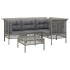 Set de muebles de jardín 5 pzas y cojines ratán sintético