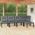 Juego de muebles de jardín 5 pzas ratán sintético negro y