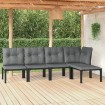Juego de muebles de jardín 5 pzas ratán sintético negro y gris