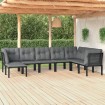 Juego de muebles de jardín 8 pzas ratán sintético negro y gris