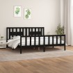 Estructura de cama con cabecero madera de pino negro 180x200 cm