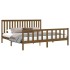 Estructura cama con cabecero madera pino marrón miel 200x200