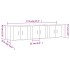 Muebles para TV de pared 3 uds gris hormigón 57x34,5x40