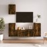 Set de muebles de TV 5 pzas madera contrachapada roble