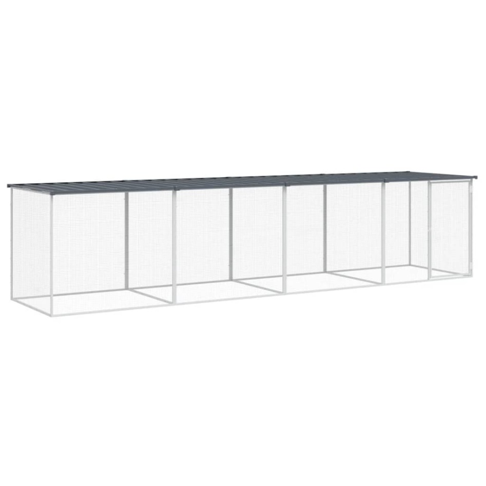 Gallinero con techo acero galvanizado antracita 403x98x90