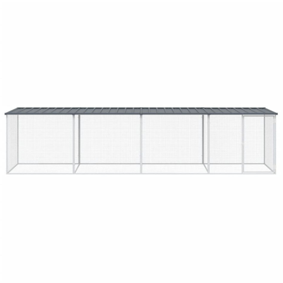 Gallinero con techo acero galvanizado antracita 403x98x90