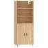 Aparador alto madera contrachapada color roble 69,5x34x180
