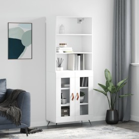Aparador alto madera contrachapada blanco 69,5x34x180