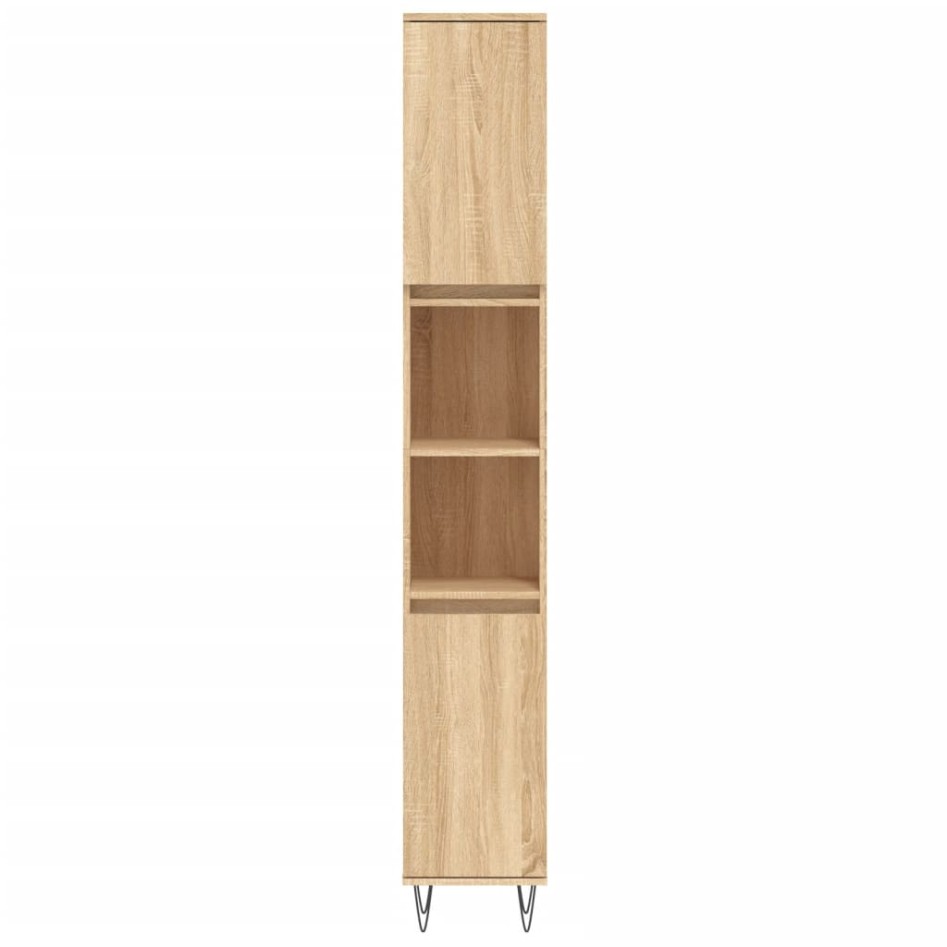 Set de muebles de baño 3 pzas madera contrachapada roble