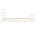 Estructura de cama con cabecero madera maciza blanco 200x200