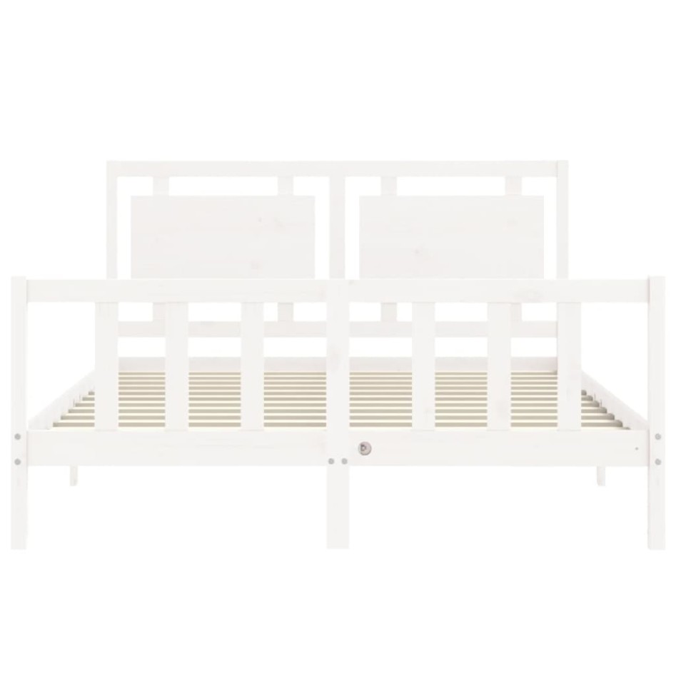 Estructura de cama matrimonio con cabecero madera maciza