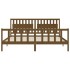 Estructura cama y cabecero madera maciza marrón miel 200x200