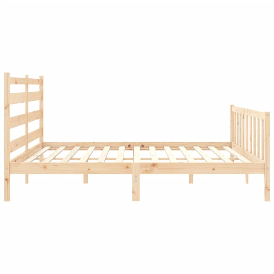 Estructura de cama con cabecero madera maciza 200x200