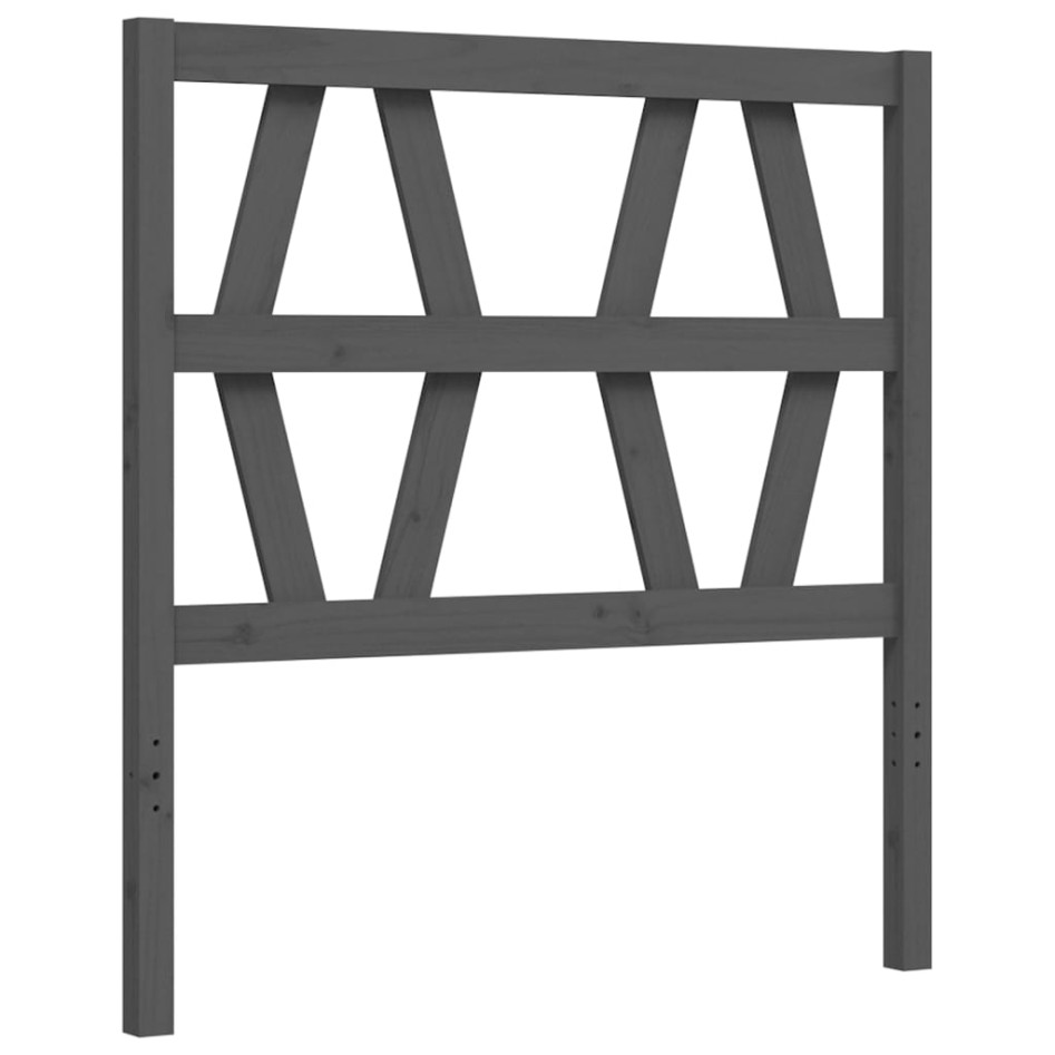 Estructura de cama con cabecero madera maciza negro 90x200