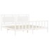 Estructura de cama con cabecero madera maciza blanco 200x200