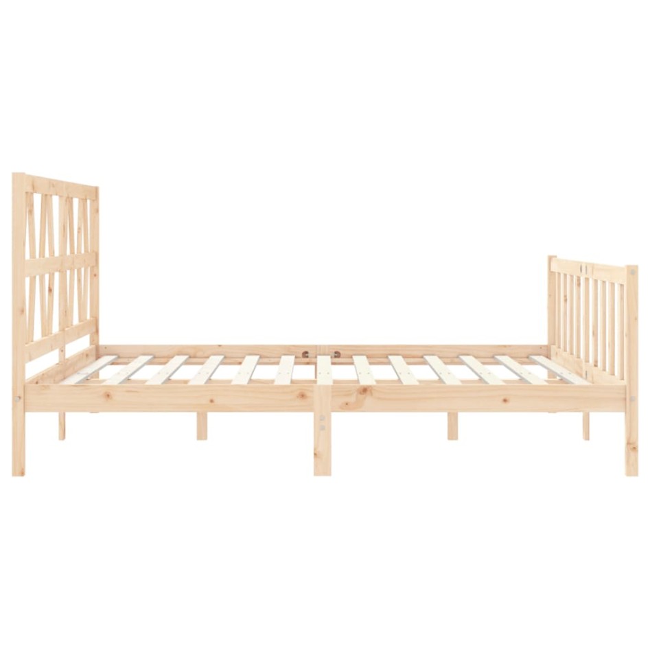 Estructura de cama con cabecero madera maciza 200x200