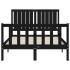 Estructura de cama con cabecero madera maciza negro 120x200