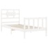 Estructura de cama con cabecero madera maciza blanco 100x200