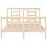Estructura de cama con cabecero madera maciza 140x190