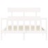 Estructura de cama con cabecero madera maciza blanco 140x200