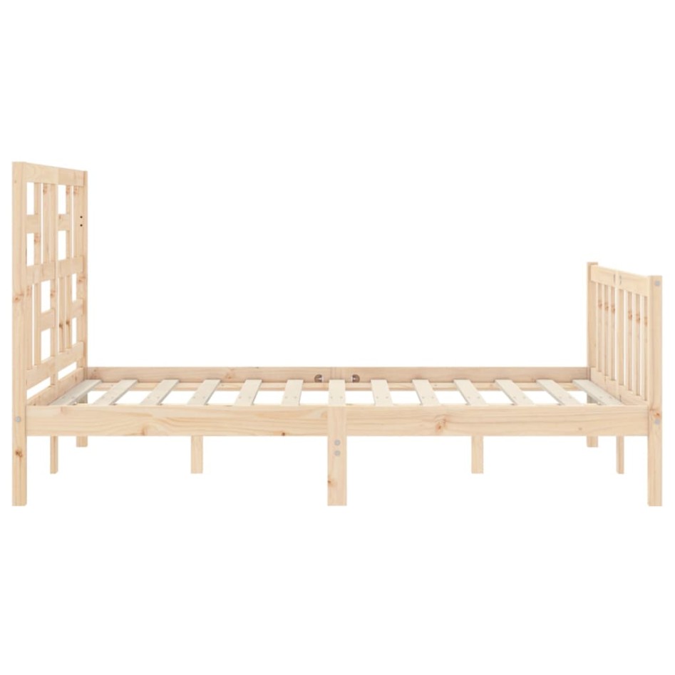 Estructura de cama con cabecero madera maciza 120x200