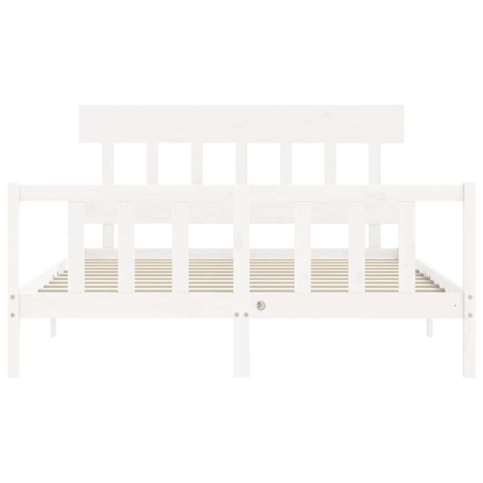 Estructura de cama matrimonio con cabecero madera maciza