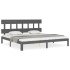 Estructura de cama con cabecero madera maciza gris 200x200