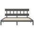 Estructura de cama con cabecero madera maciza gris 200x200