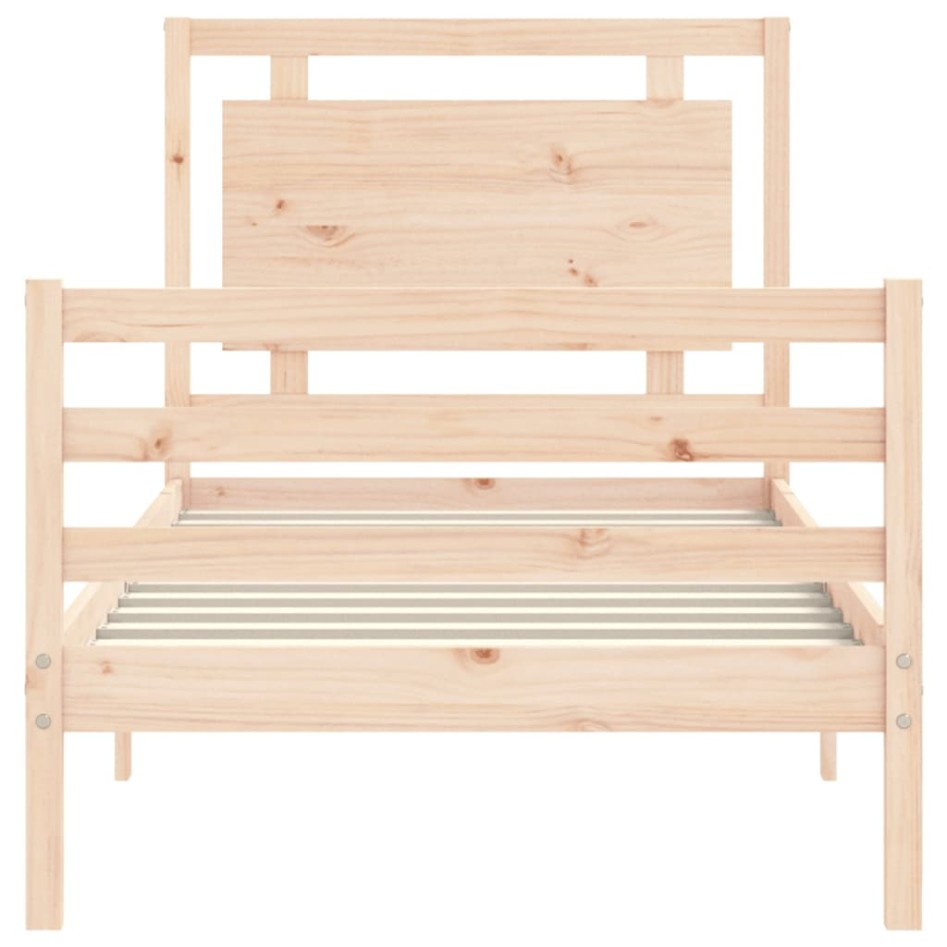 Estructura de cama con cabecero madera