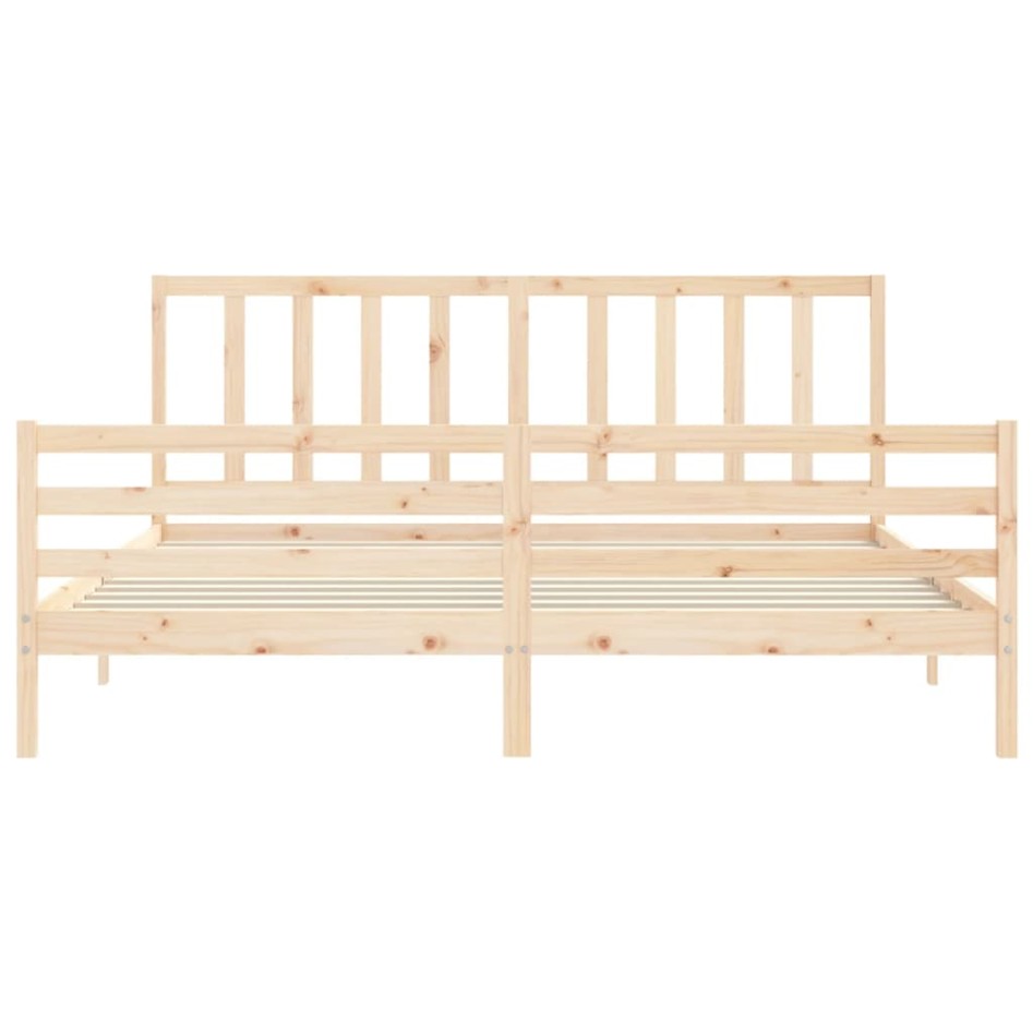 Estructura de cama de matrimonio con cabecero madera