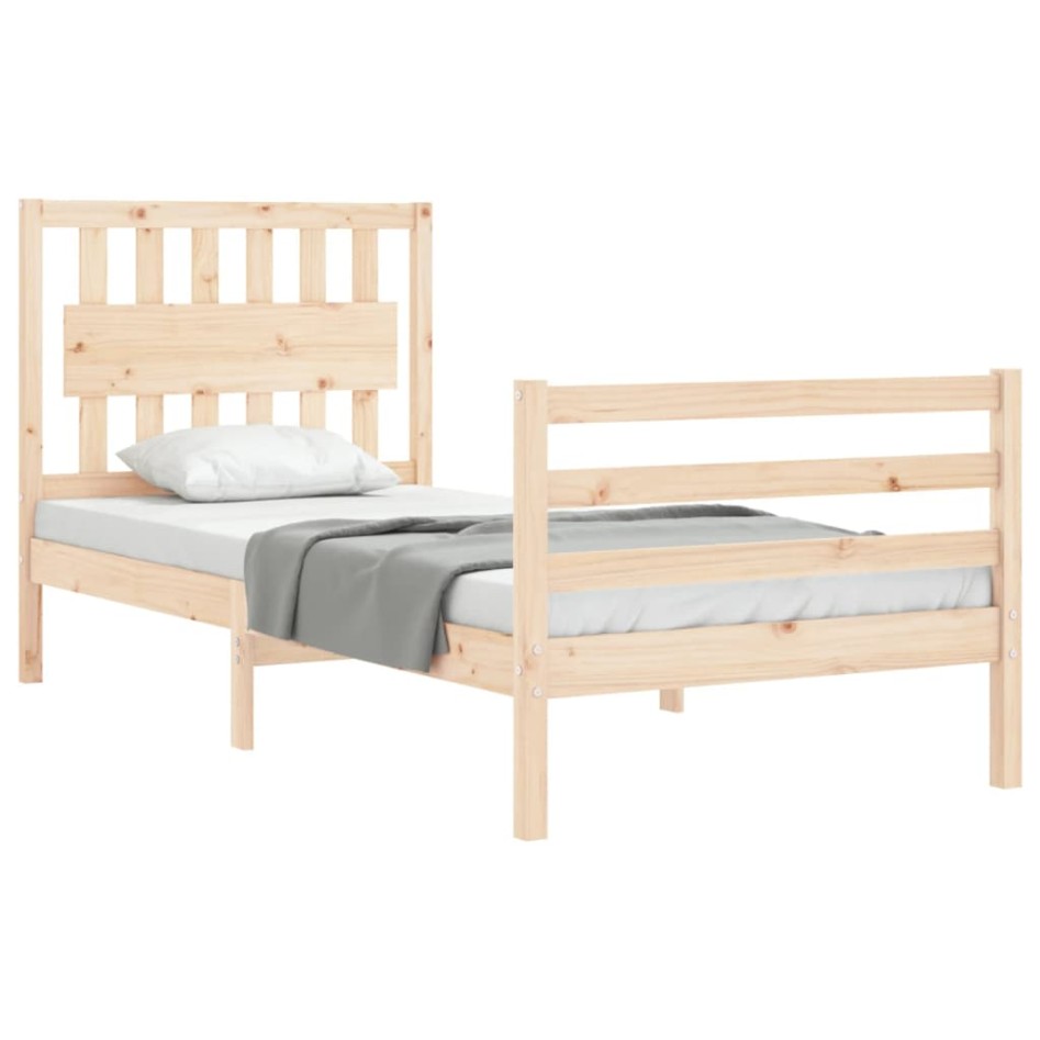 Estructura de cama con cabecero madera