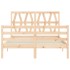 Estructura de cama con cabecero madera maciza 120x200