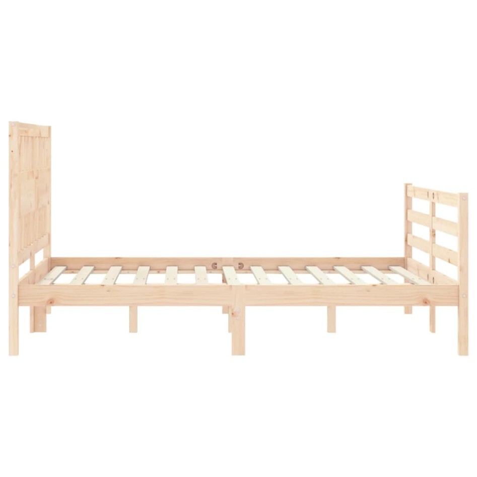 Estructura de cama con cabecero madera maciza 120x200